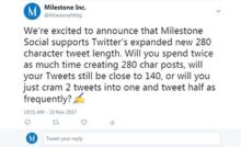 Supersized tweets? What will you do with all that extra space? - milestoneinternet.com, Milestone Inc.